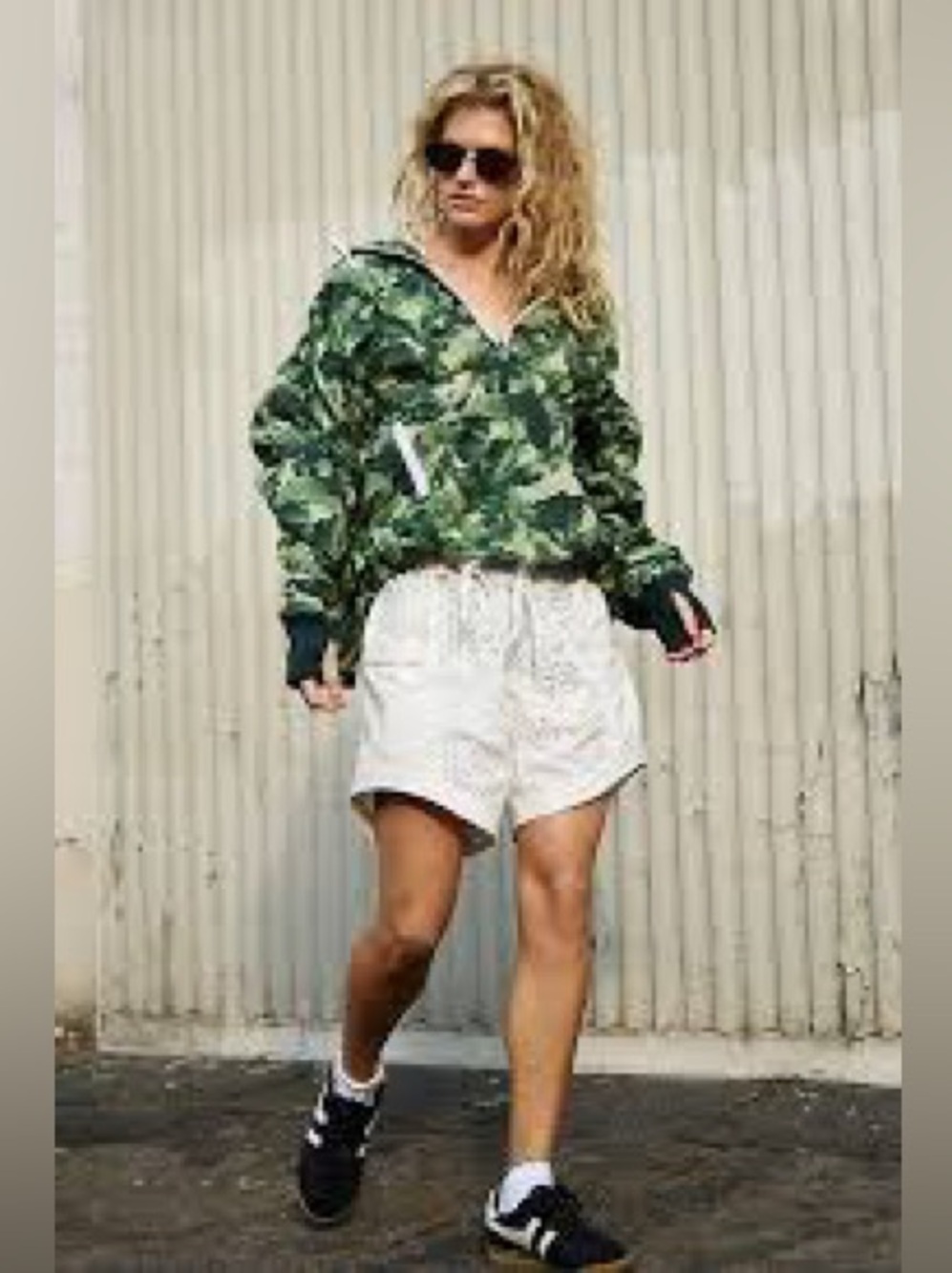 Women’s Free People FP Movement Pullover Jacket Happy Camper New NWT Camo